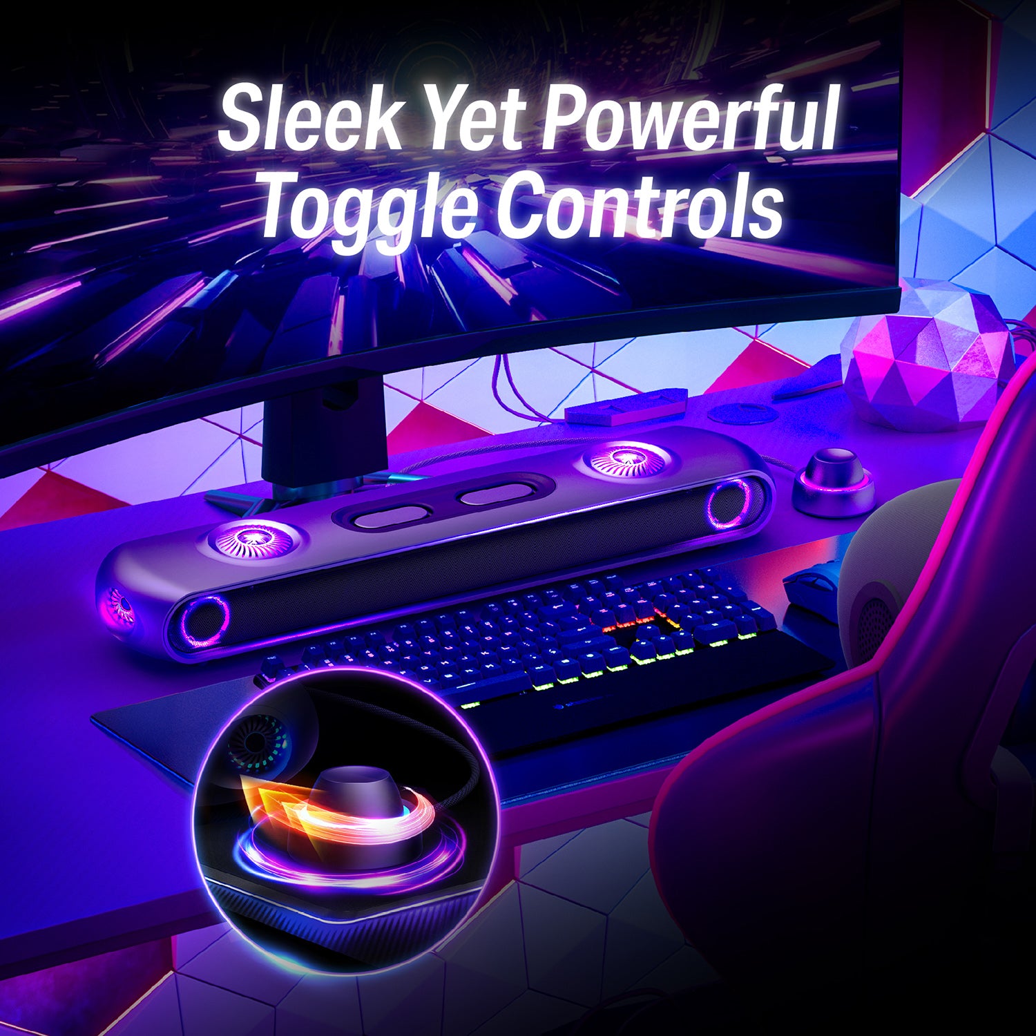 OXS Thunder Pro Gaming Soundbar Almost 50  Smaller than Others yet Powerful 150 Watts Maximum Speaker Output Power with Toggle Control  & Remote