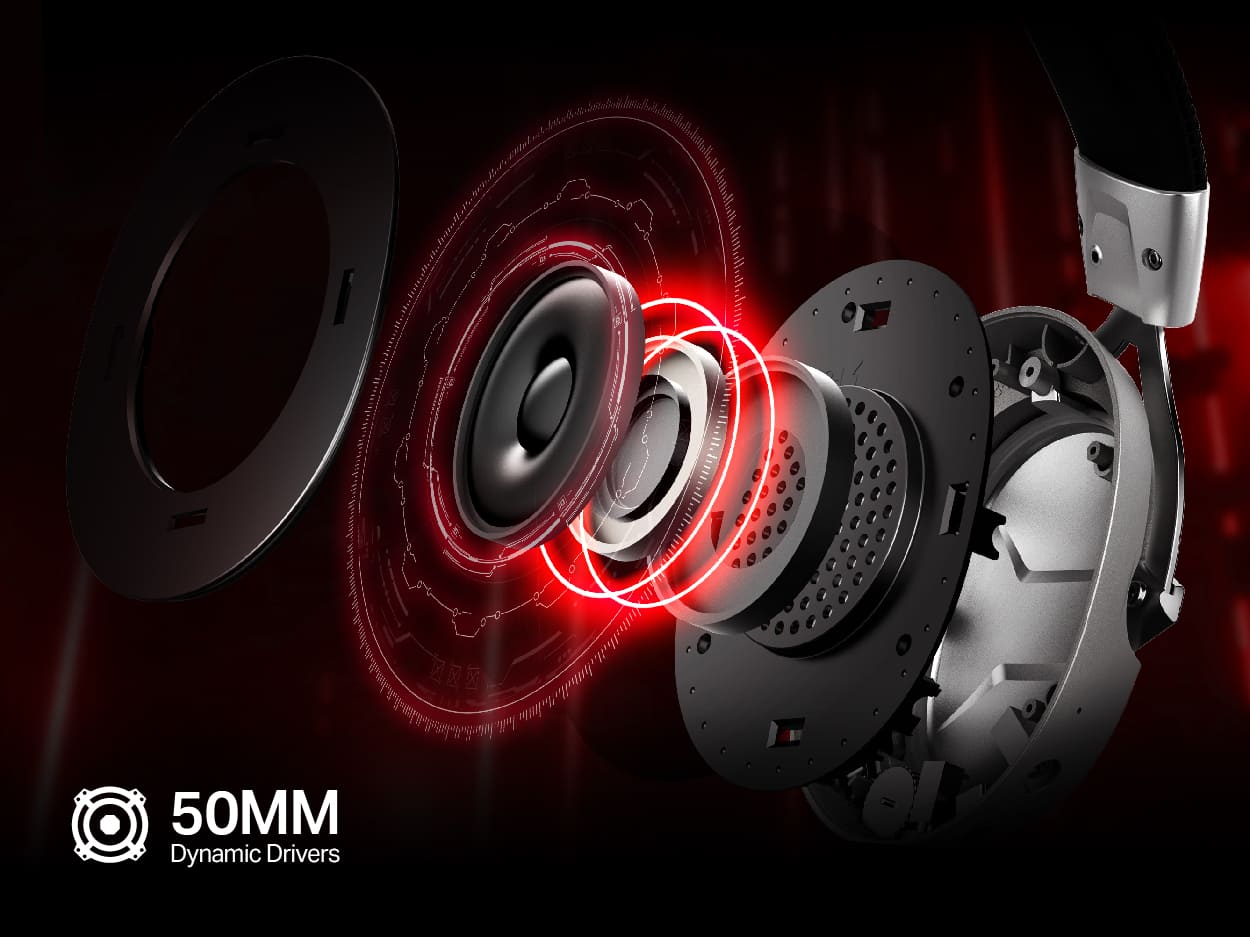 OXS Storm G2 Top Wireless Gaming Headset with Powerful 50mm Drivers for premium sound -White
