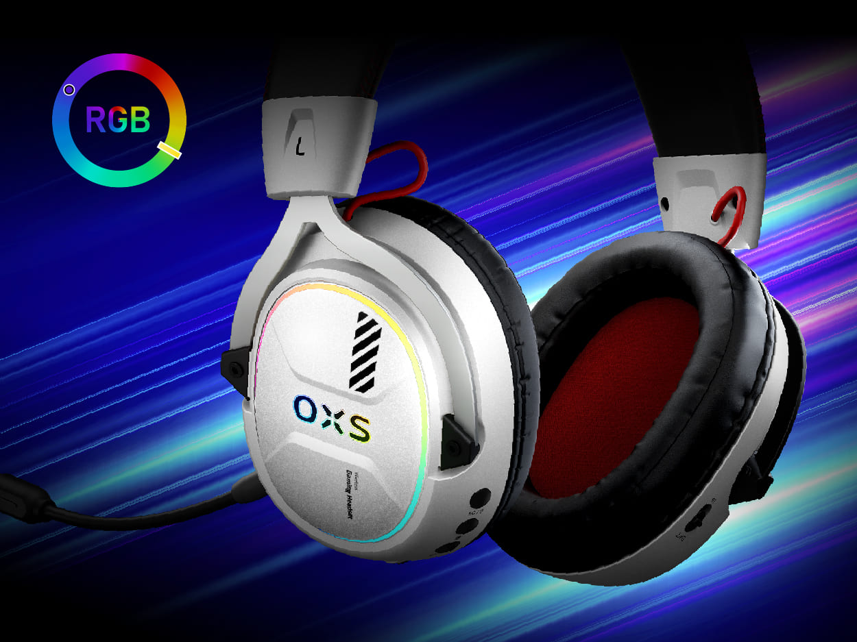 OXS Storm G2 Gaming Headset with Reactive RGB Lighting. Vibe your gaming and listening experience.