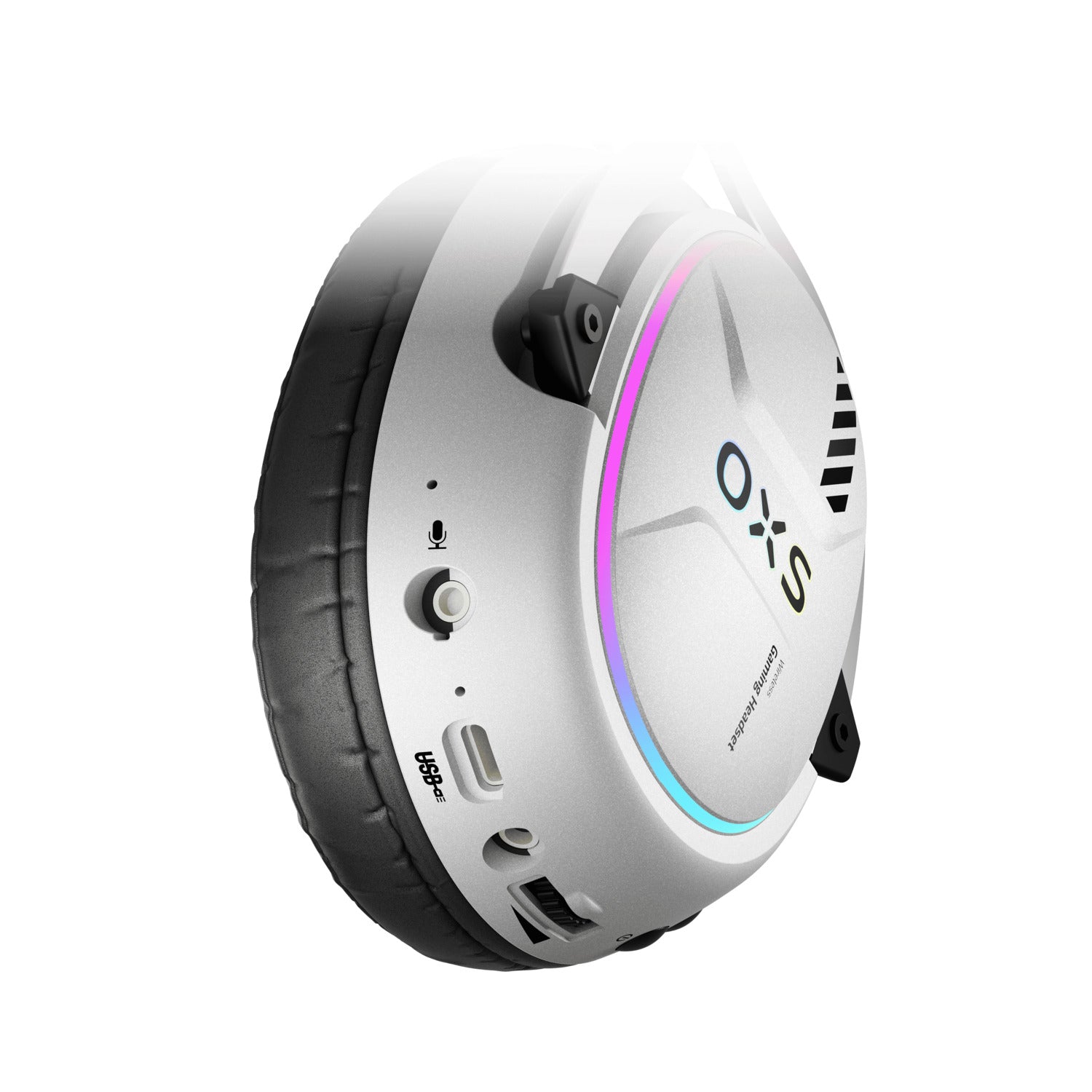 OXS Storm G2 White Top Wireless Gaming Headset with Dual ENC Mics for clear communication.