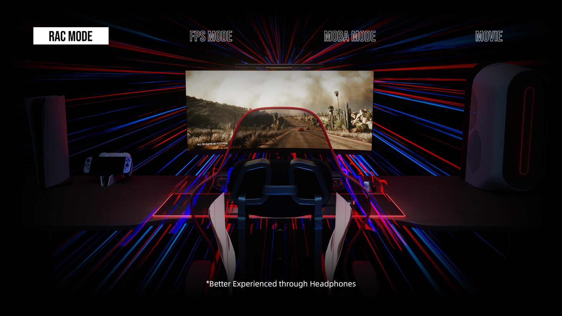 OXS Thunder Pro gaming sound system video - best computer speaker with innovative satellite neck speaker, featuring 3 preset EQ modes, perfect for FPS, racing and MOBA games. Also the sound for movie