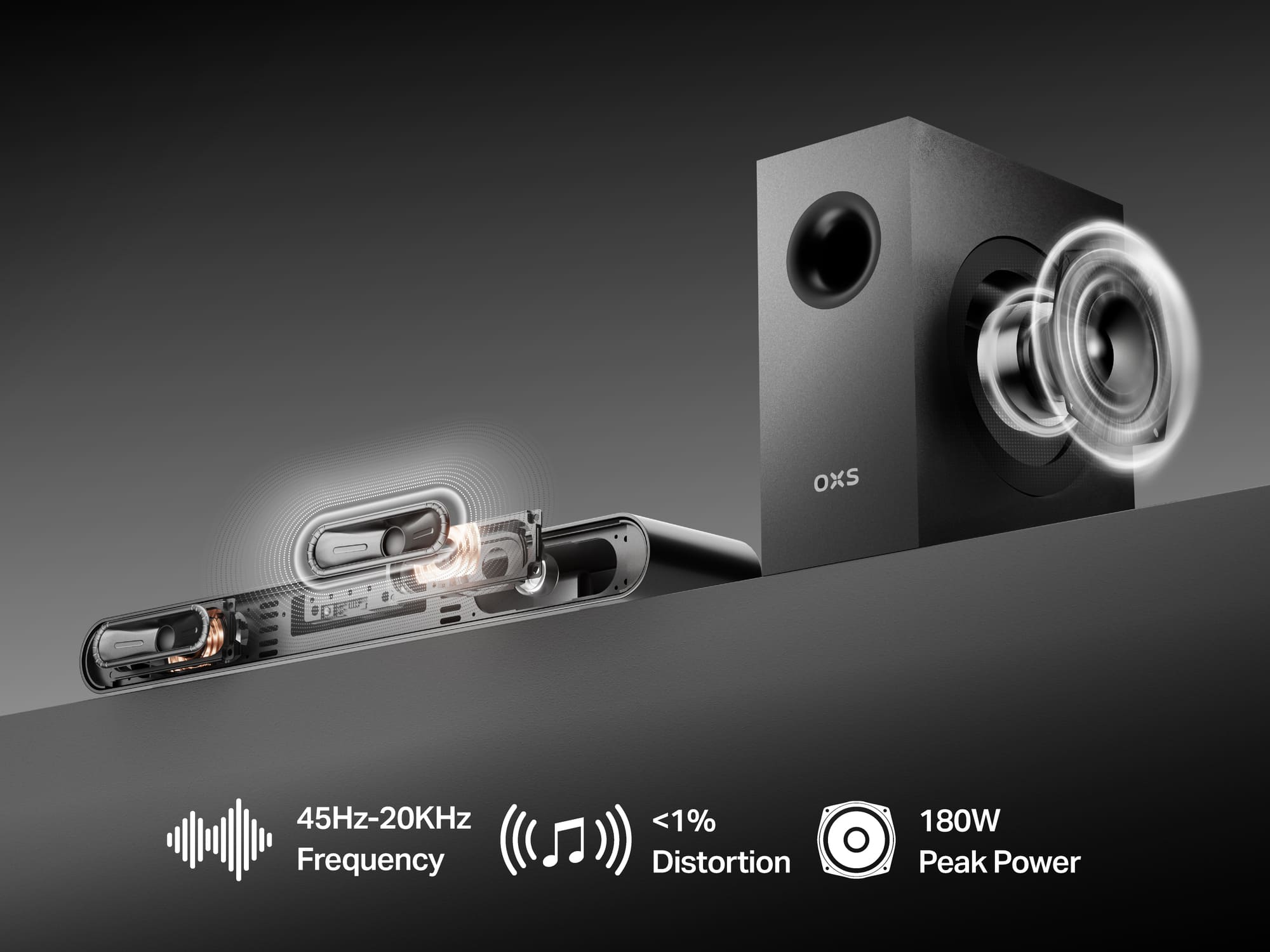 Feel the punch - our MDF-engineered 5.25" subwoofer delivers 45Hz bass with high precision.
5.25" MDF Subwoofer
45Hz Deep Bass