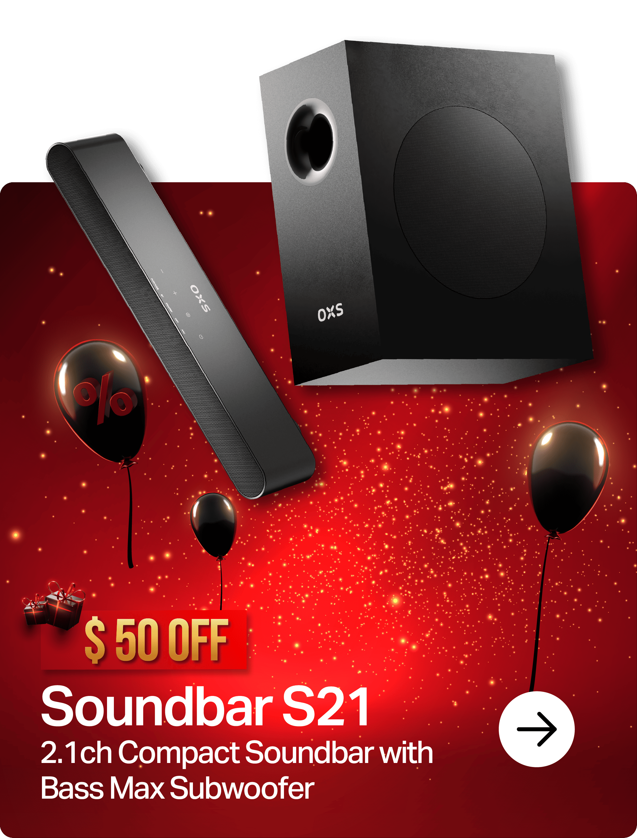 OXS Black Friday Sale S21 Soundbar with Subwoofer homepage