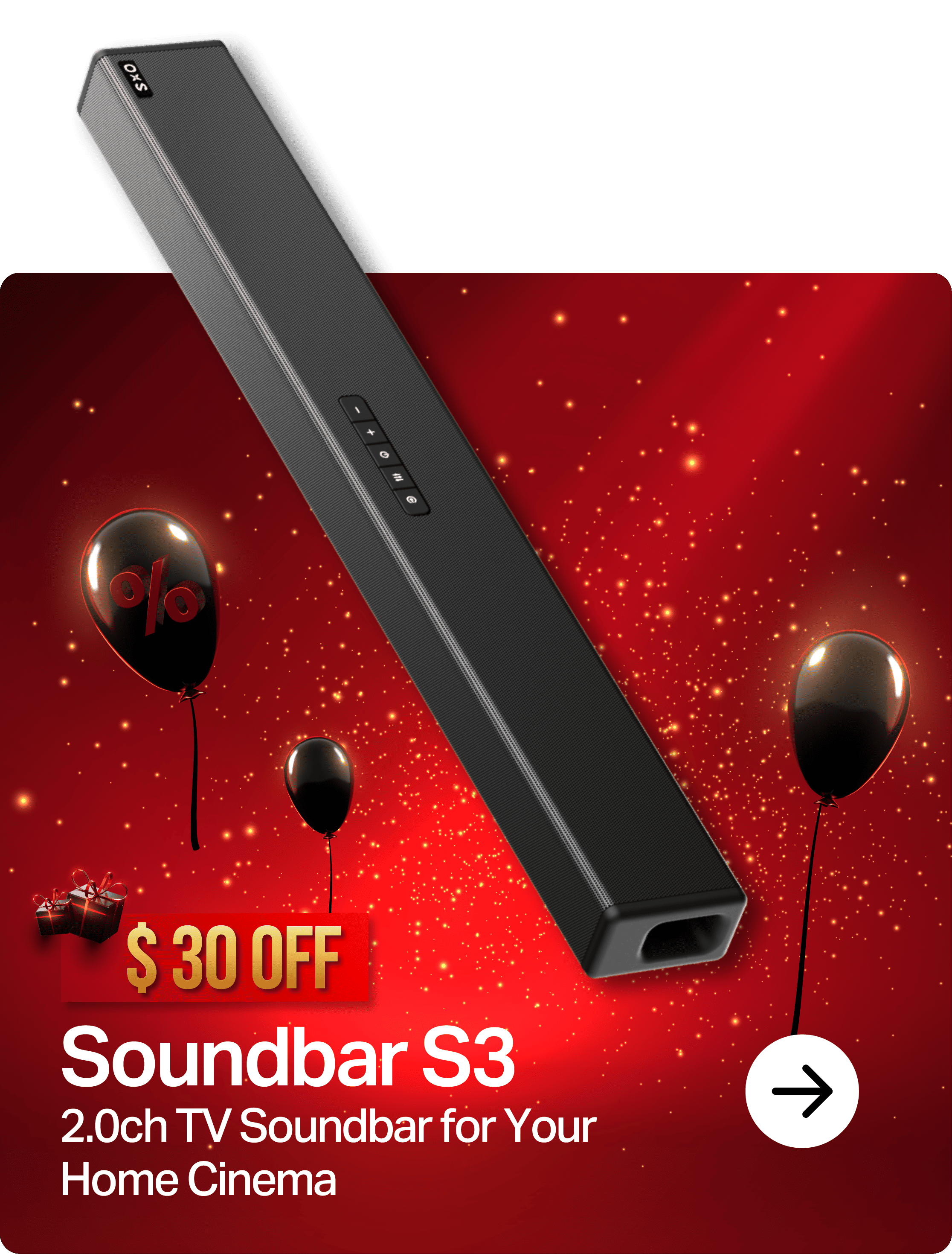 OXS Black Friday Sale S3 TV Soundbar for Home Theater homepage