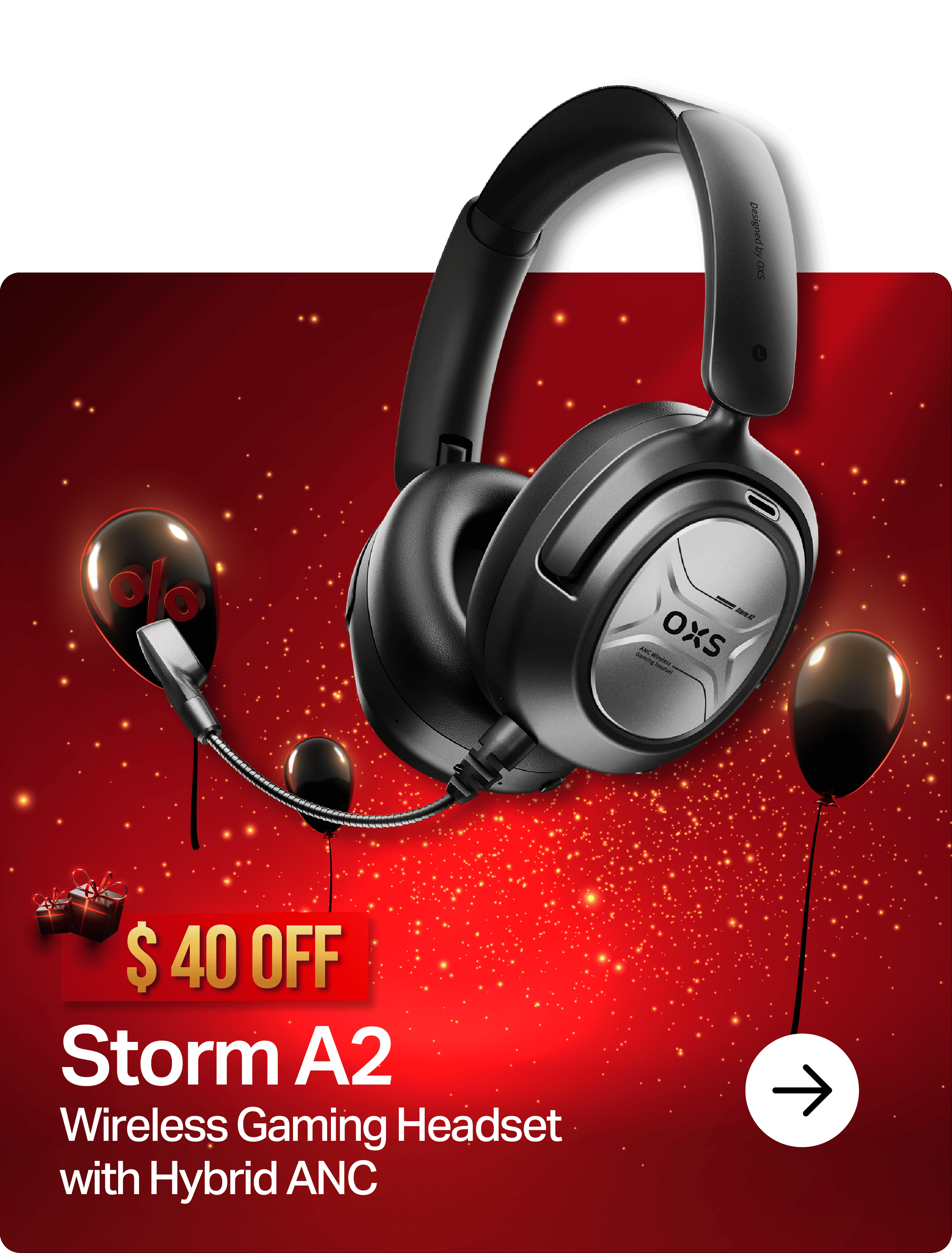 OXS Black Friday Sale Storm A2 Top Gaming Headset with ANC homepage