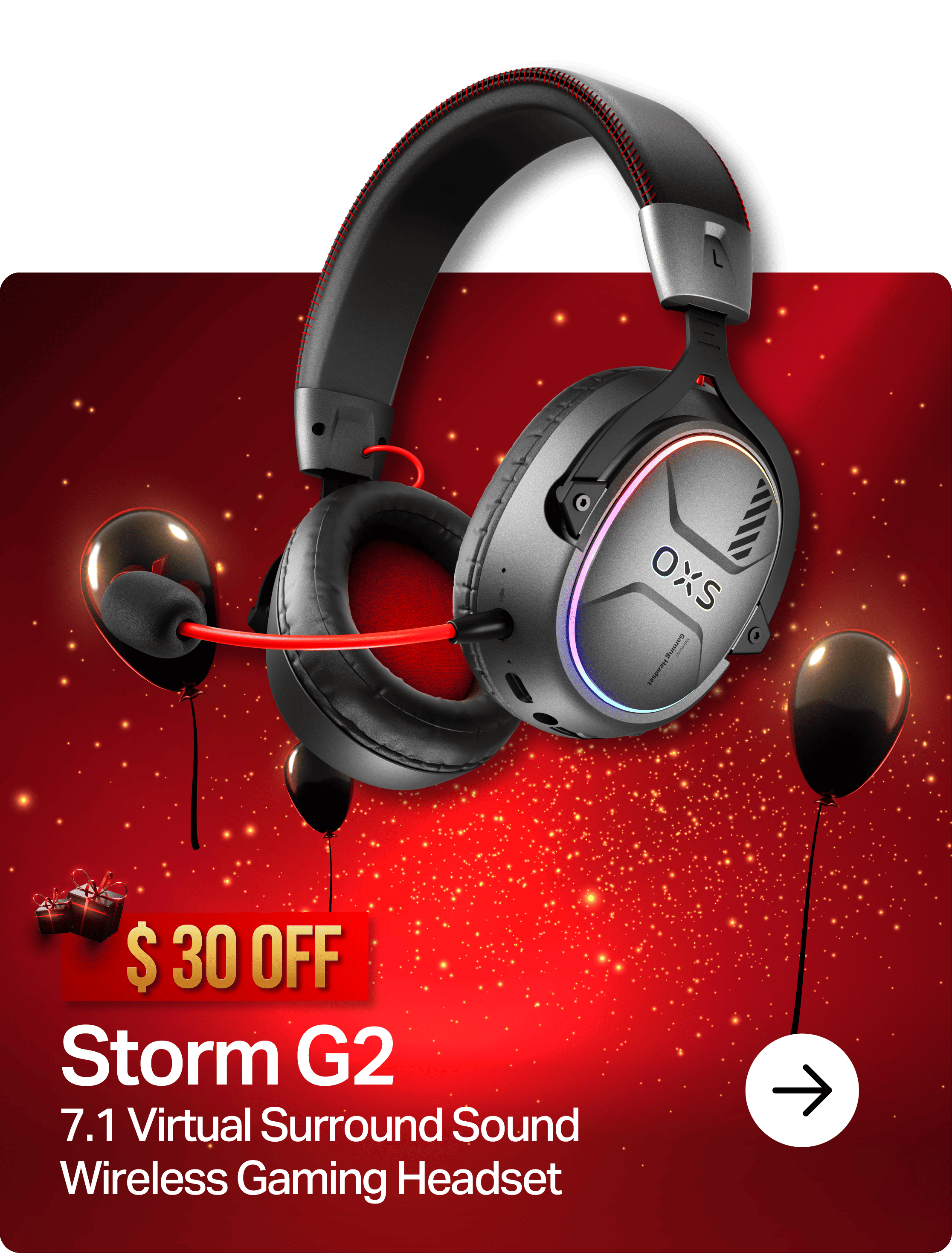 OXS Black Friday Sale Storm G2 Top Gaming Headset homepage
