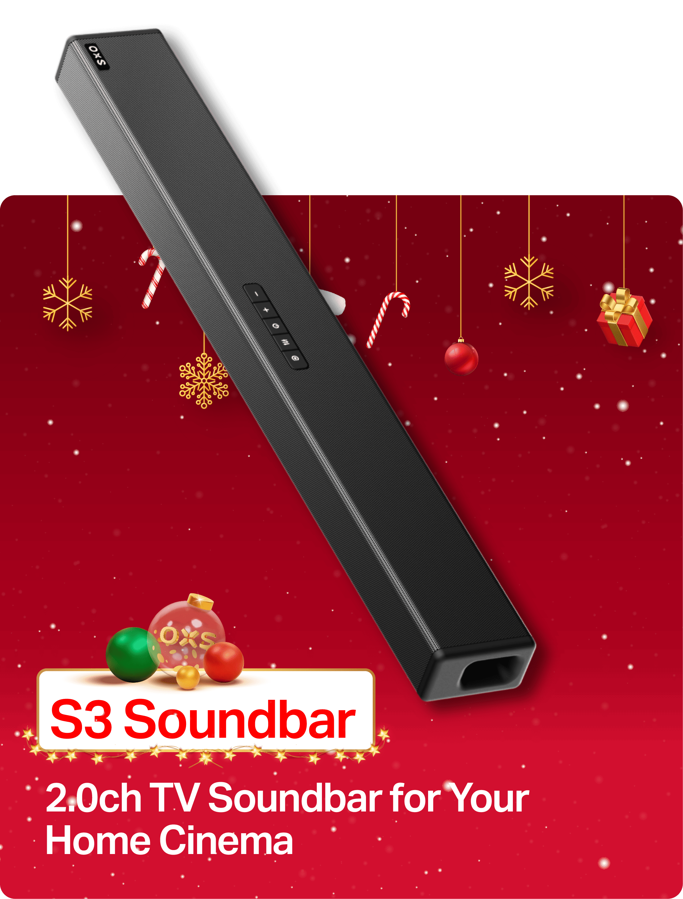 OXS Christmas Sale S3 top TV speaker for home theater