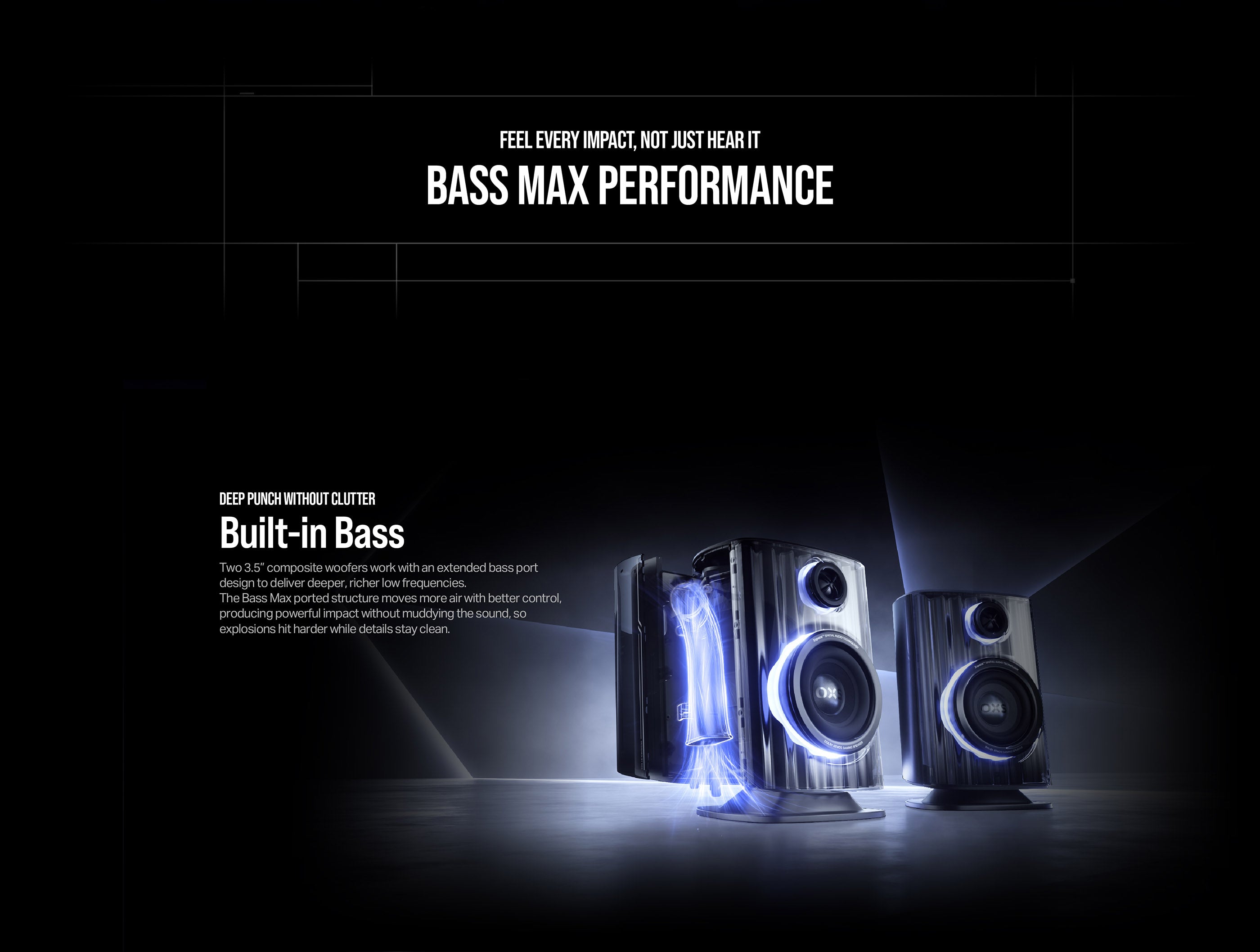 OXS Thunder Duo Max | Dolby Atmos Gaming Speaker System with Subwoofer