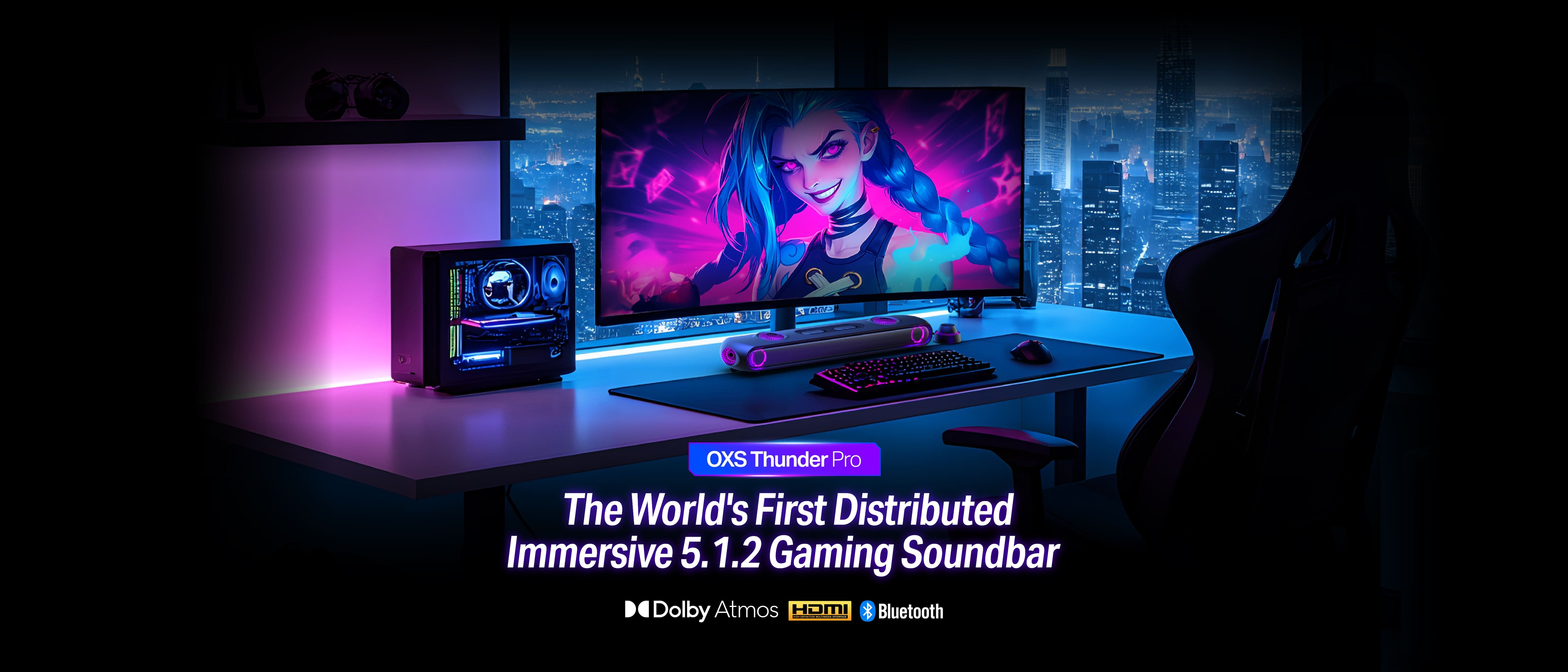 OXS Thunder Pro Dolby Atmosยฎ Gaming Soundbar