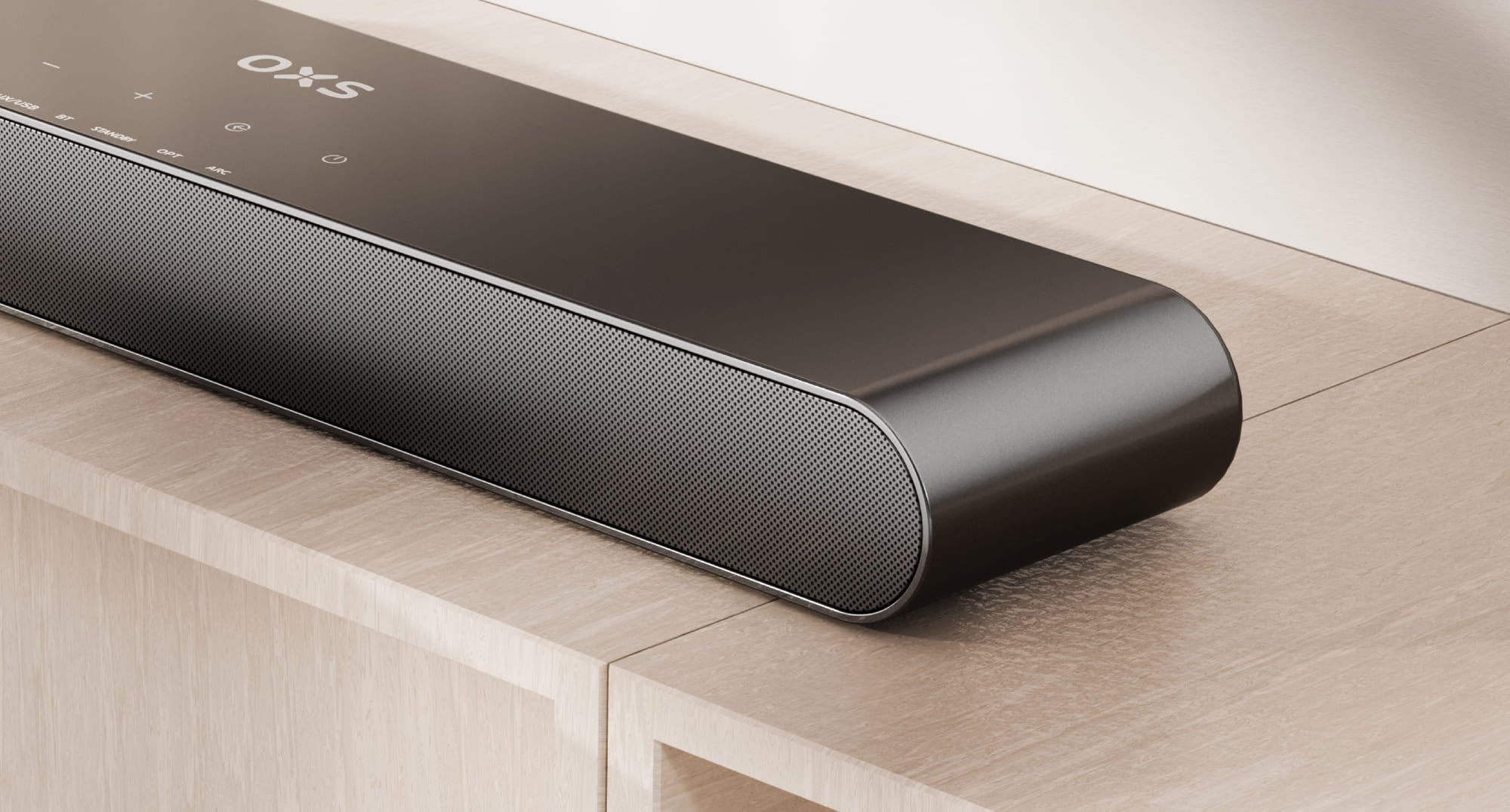 At just 1.65" high, our soundbar is slimmer than most—perfect for low TV stands or wall mounting, with a minimalist design that fits anywhere.